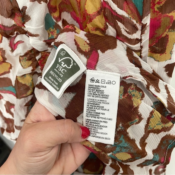 Cleobella Cecilia Ankle Dress In Shea Side Slit Print Short Sleeve - Picture 7 of 9